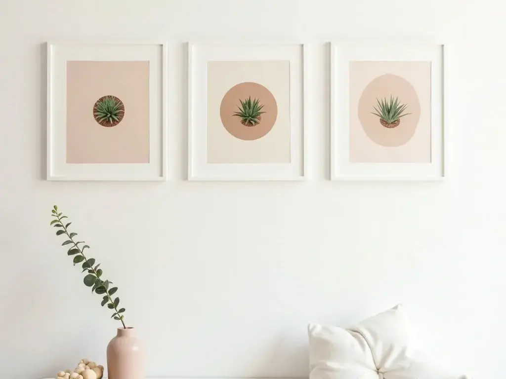 Lámina botánica de Sempervivum diseñada en estudio con detalle de texturas y tonos verdes profundos para decoración de salón