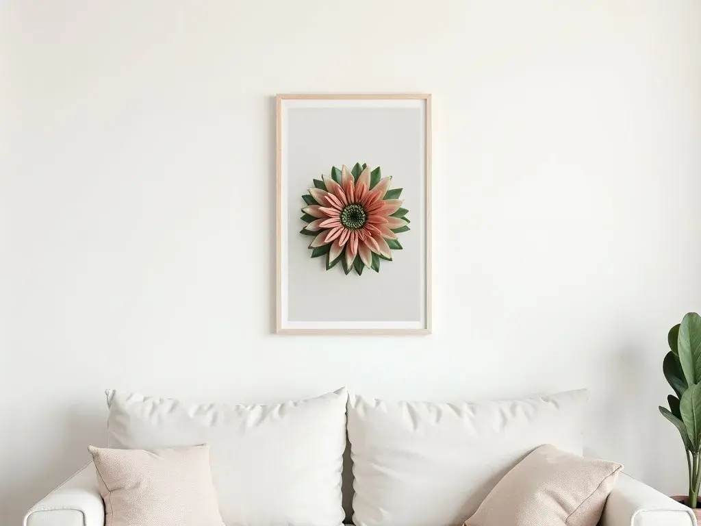 Plakat botaniczny z sukulentem Sempervivum w odcieniach zieleni i szarości — obraz do salonu w stylu studio
