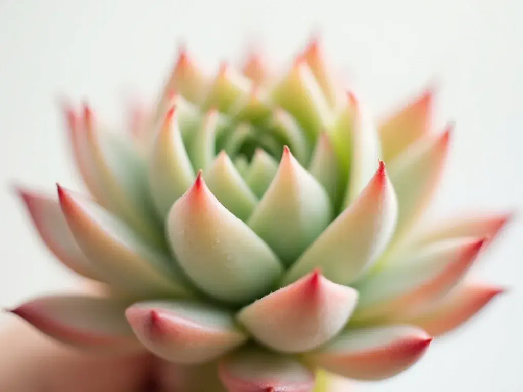 Botanisk poster med sempervivum-sukkulent i mjuka gröna toner mot sagegreen vägg i skandinaviskt vardagsrum